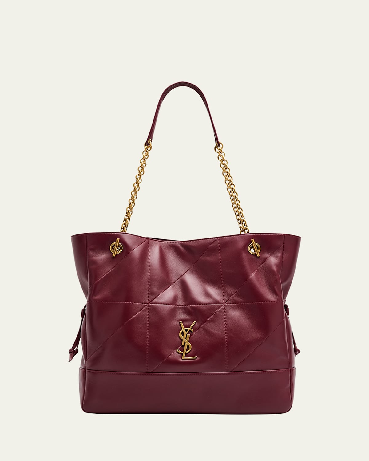 Saint Laurent Jamie 4.3 Medium Shopping Tote Bag In Quilted Leather In Burgundy