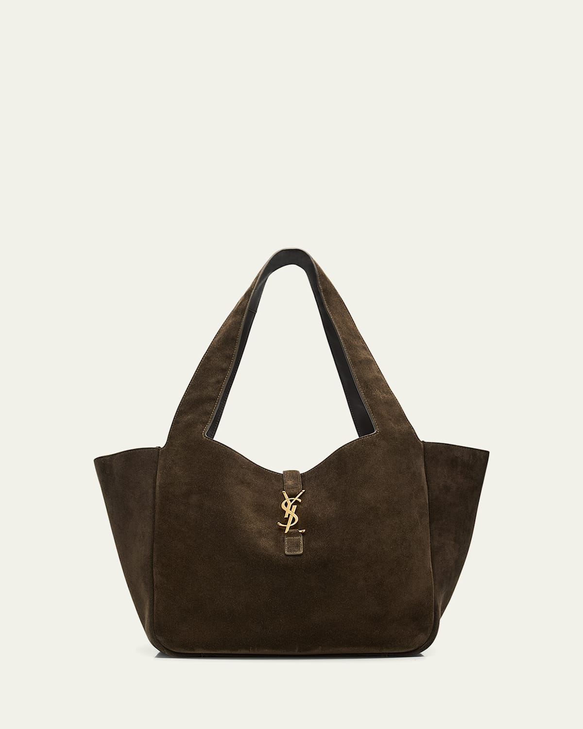 Saint Laurent Bea Ysl Cabas Tote Bag In Suede In Blue