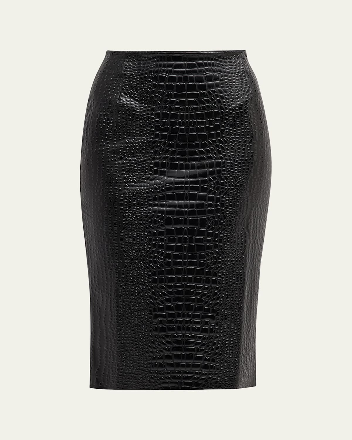 CHIARA BONI LA PETITE ROBE CROCODILE-EMBOSSED FAUX LEATHER MIDI SKIRT 
