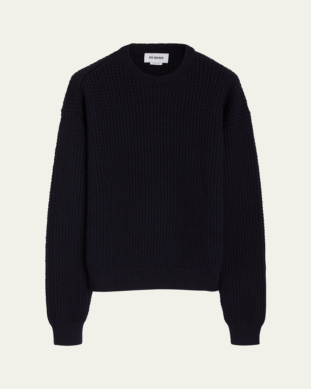 Men's Waffle Wool Crew Sweater