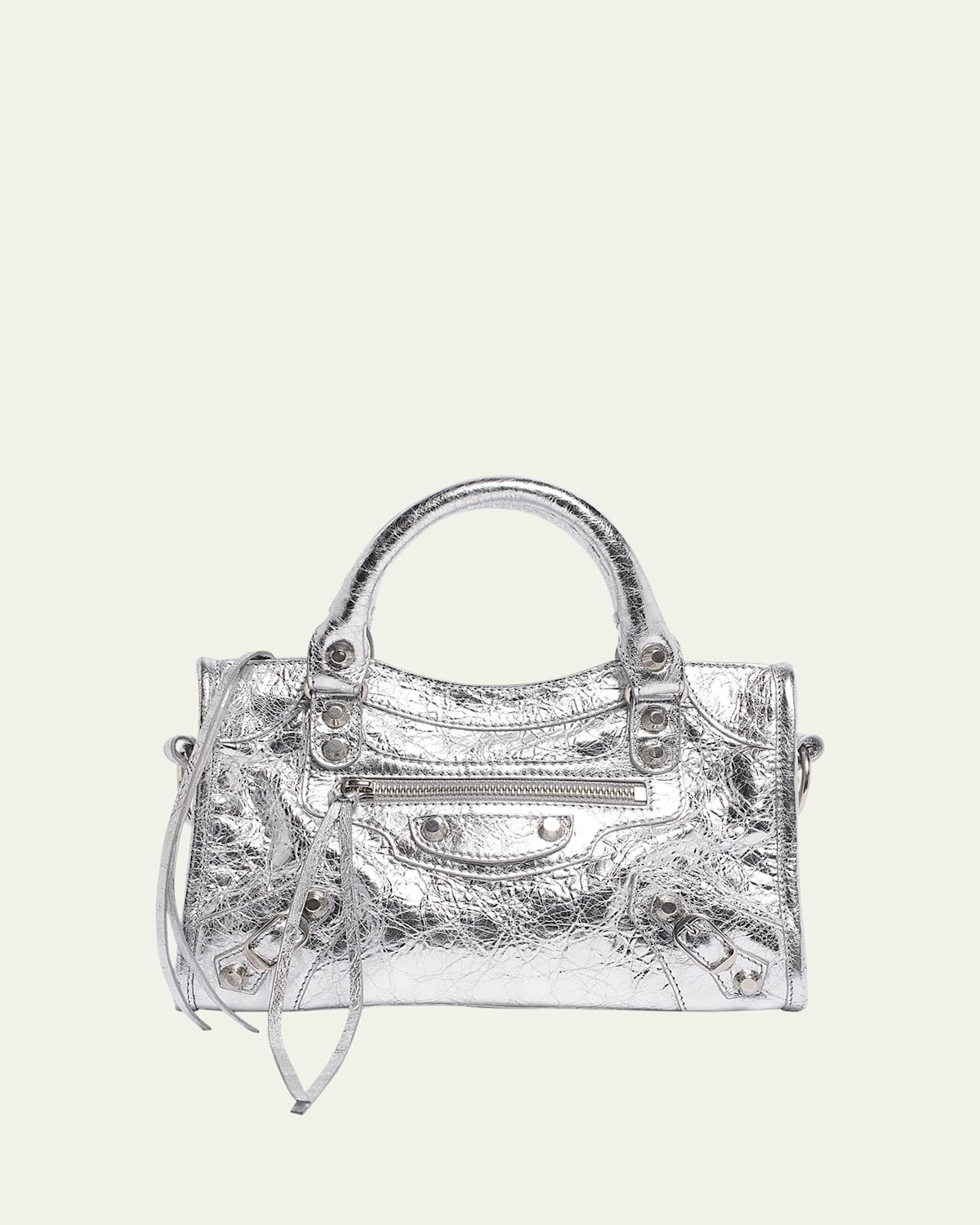 Le City Mini Metallic Leather Top-Handle Bag