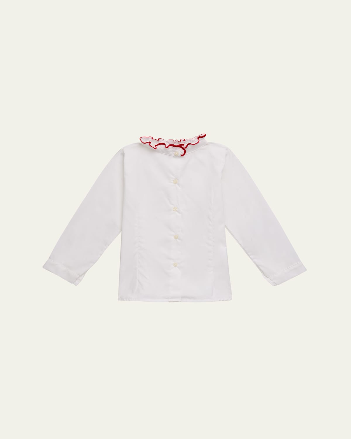Girl's Ruffle Embroidered Blouse, Size 4-12
