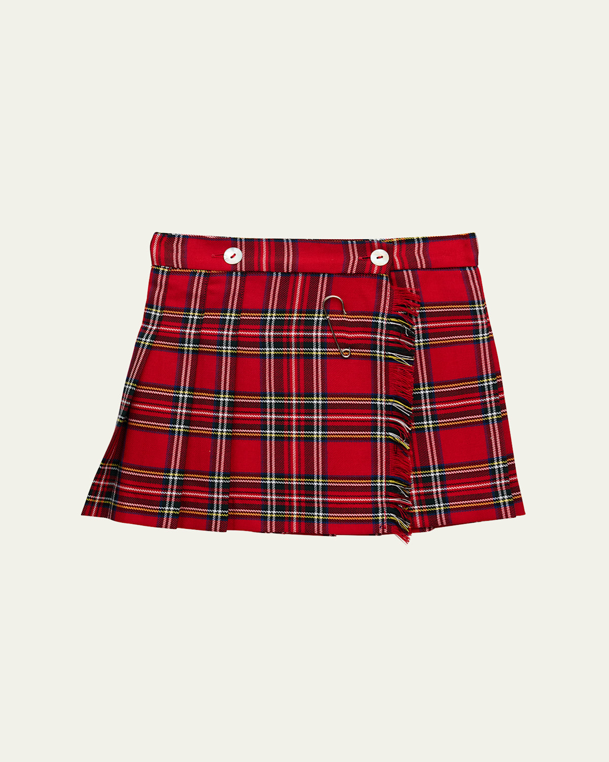 Girl's Kilt Skirt W/ Eyelash Trim, Size 4-12