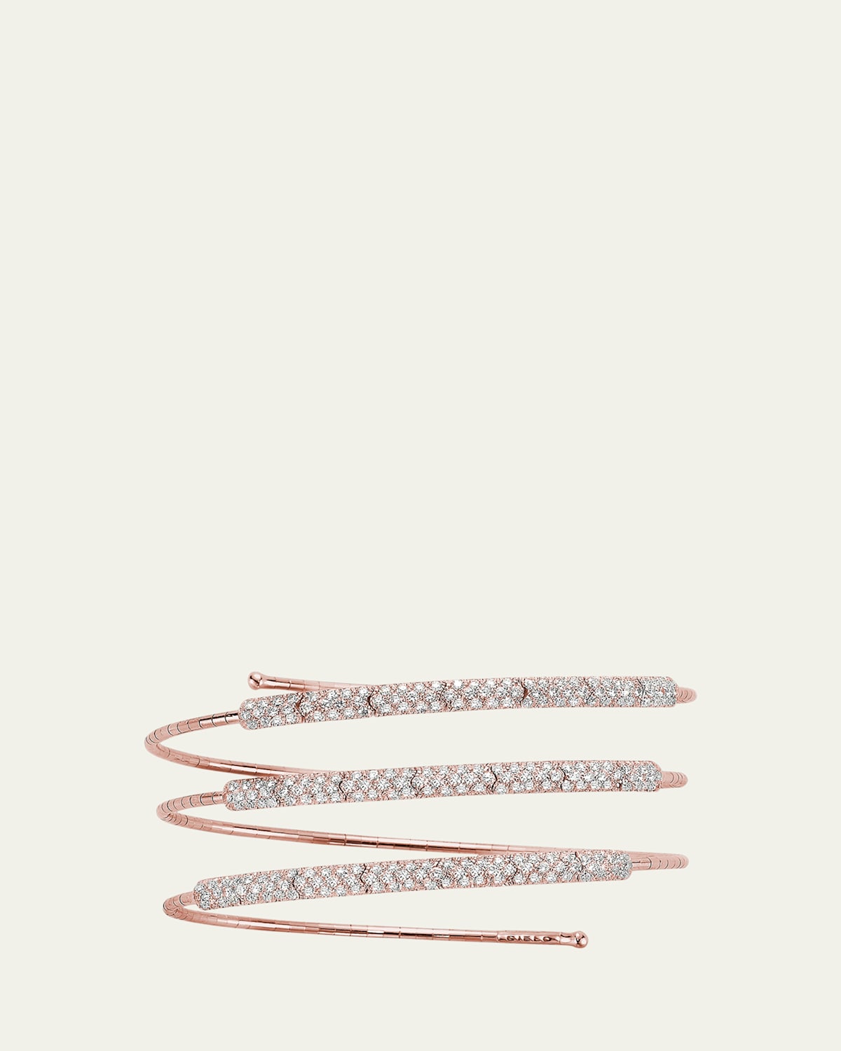 18K Rose Gold and Titanium 255 Natural Diamond Wrap Bracelet
