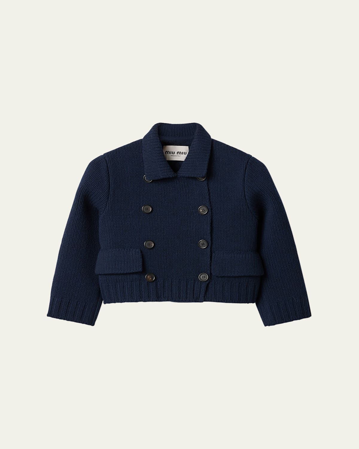 Double Breasted Wool Cropped Jacket