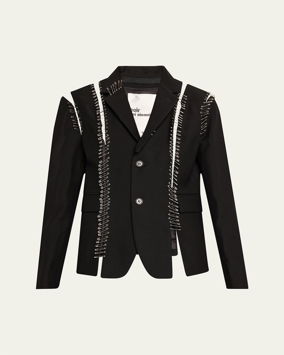 Safety Pin Cutout Wool Jacket