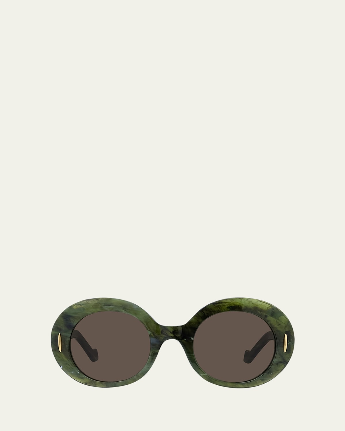 Loewe Oval Acetate Sunglasses W/ Anagram In Black