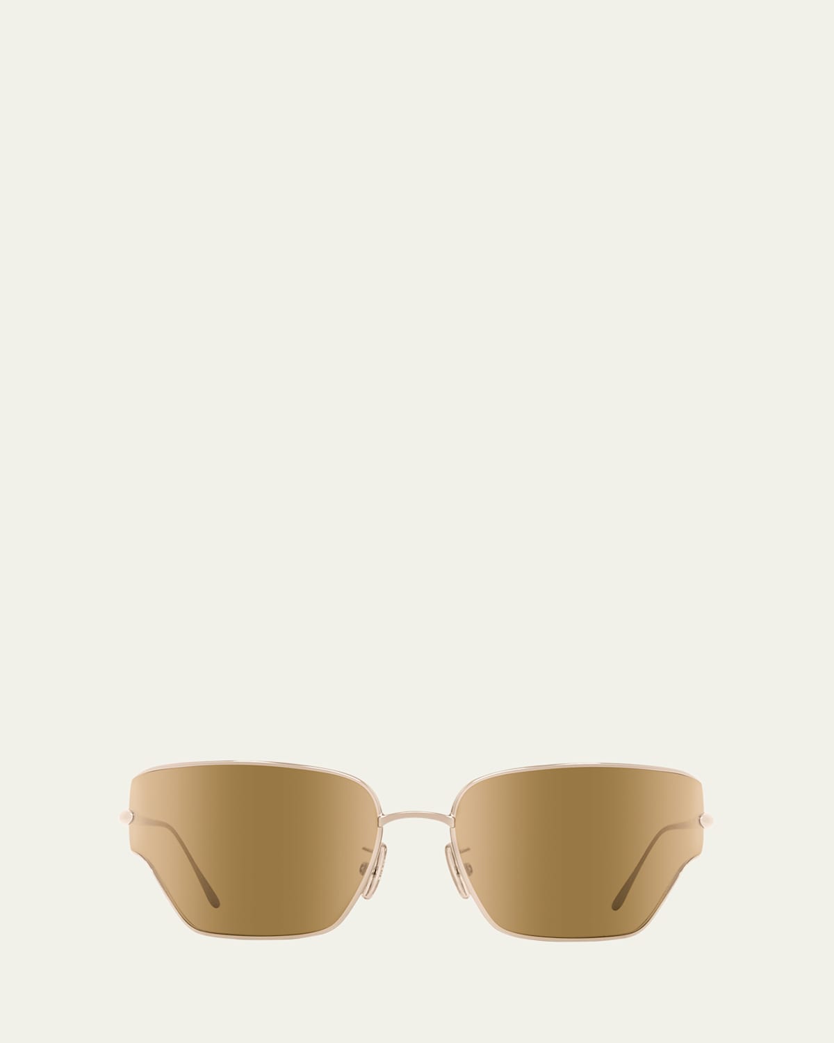 Loewe Signature Metal & Nylon Shield Sunglasses In Gold Brown Mirror