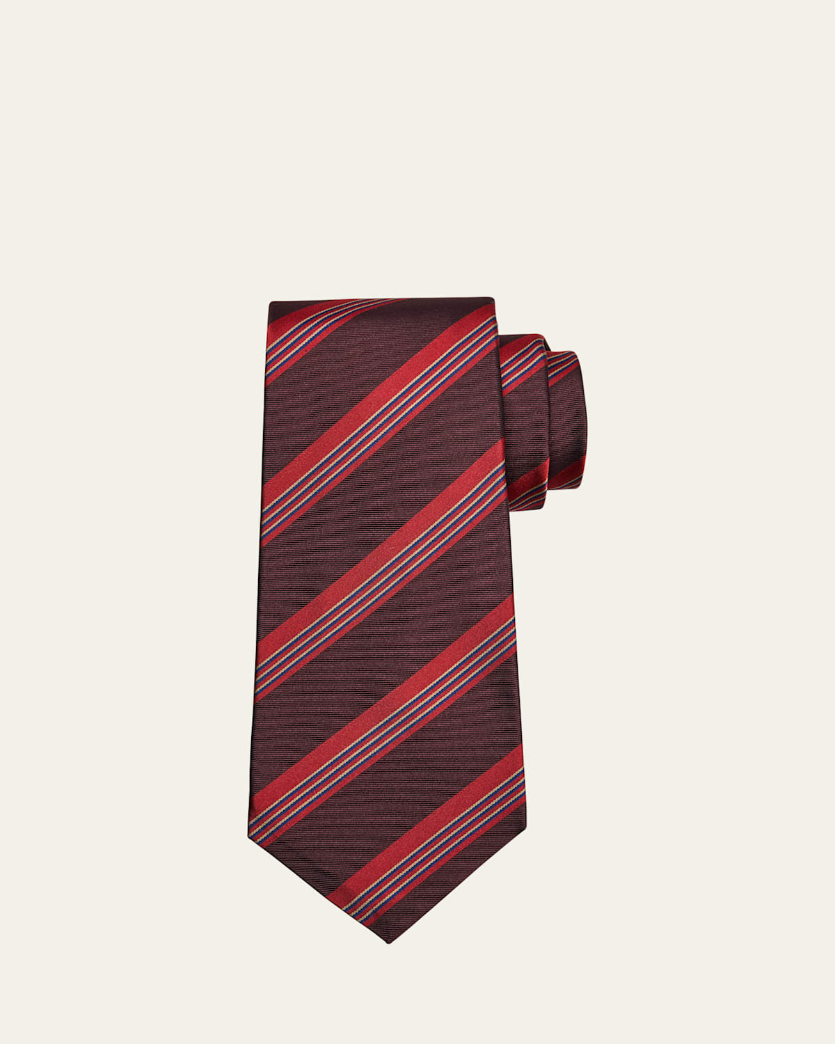 Men's 7-Fold Multi-Stripe Silk Tie