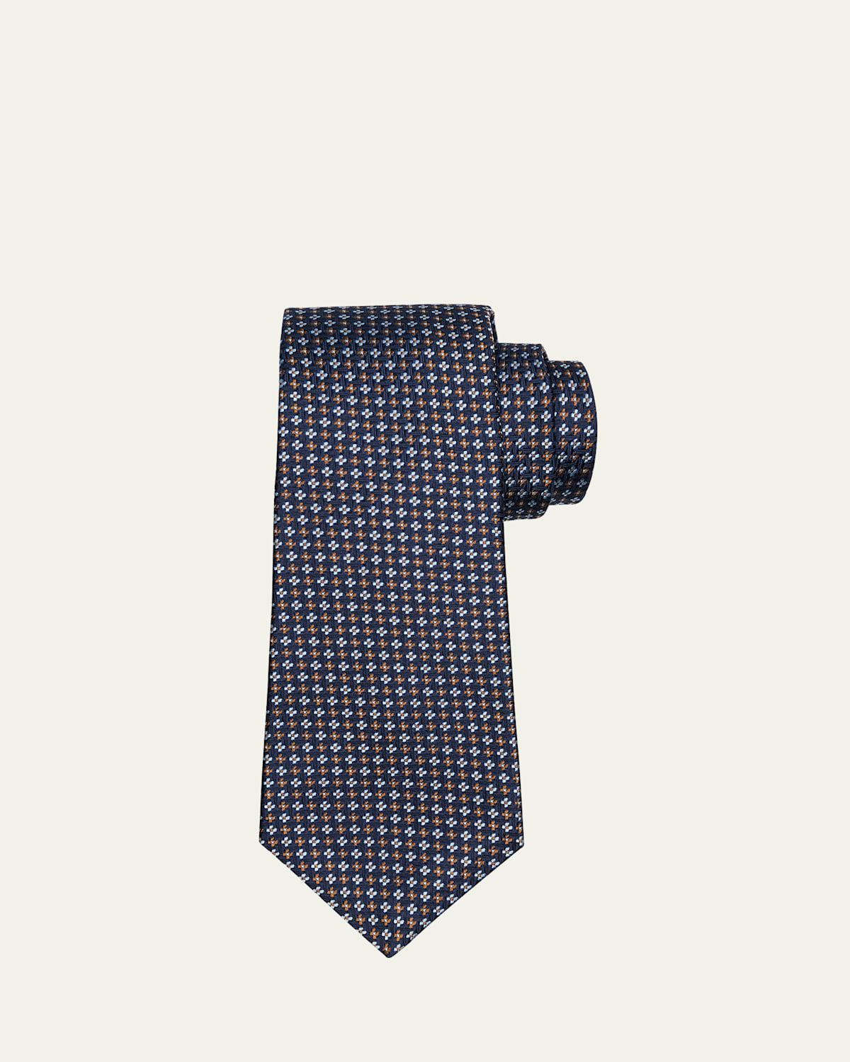Kiton Men's Mini Square Silk Tie In Blu Mult