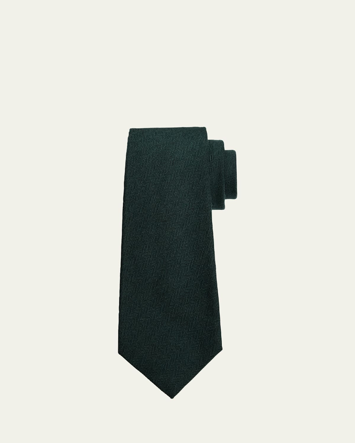 Men's 7-Fold Herringbone Silk Tie