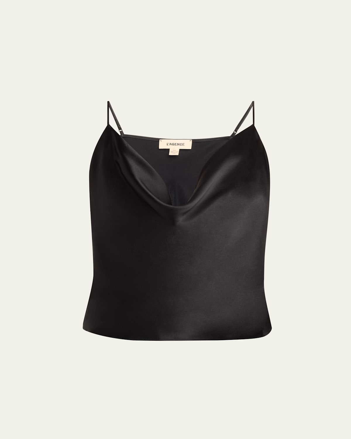 L Agence Jane V-neck Spaghetti-strap Silk Tank In Black