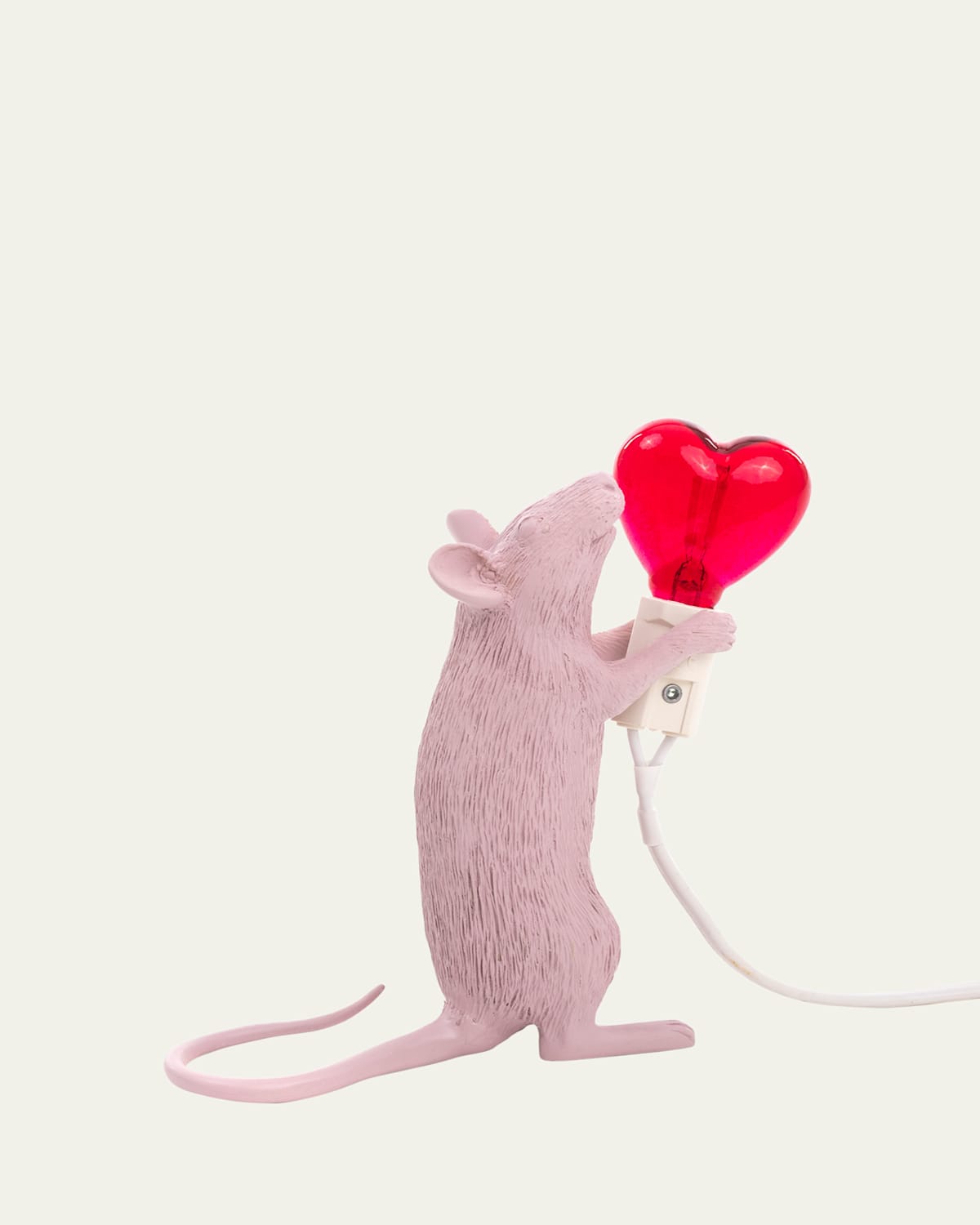 Seletti Standing Mouse Love Edition 6" Table Lamp In Pink