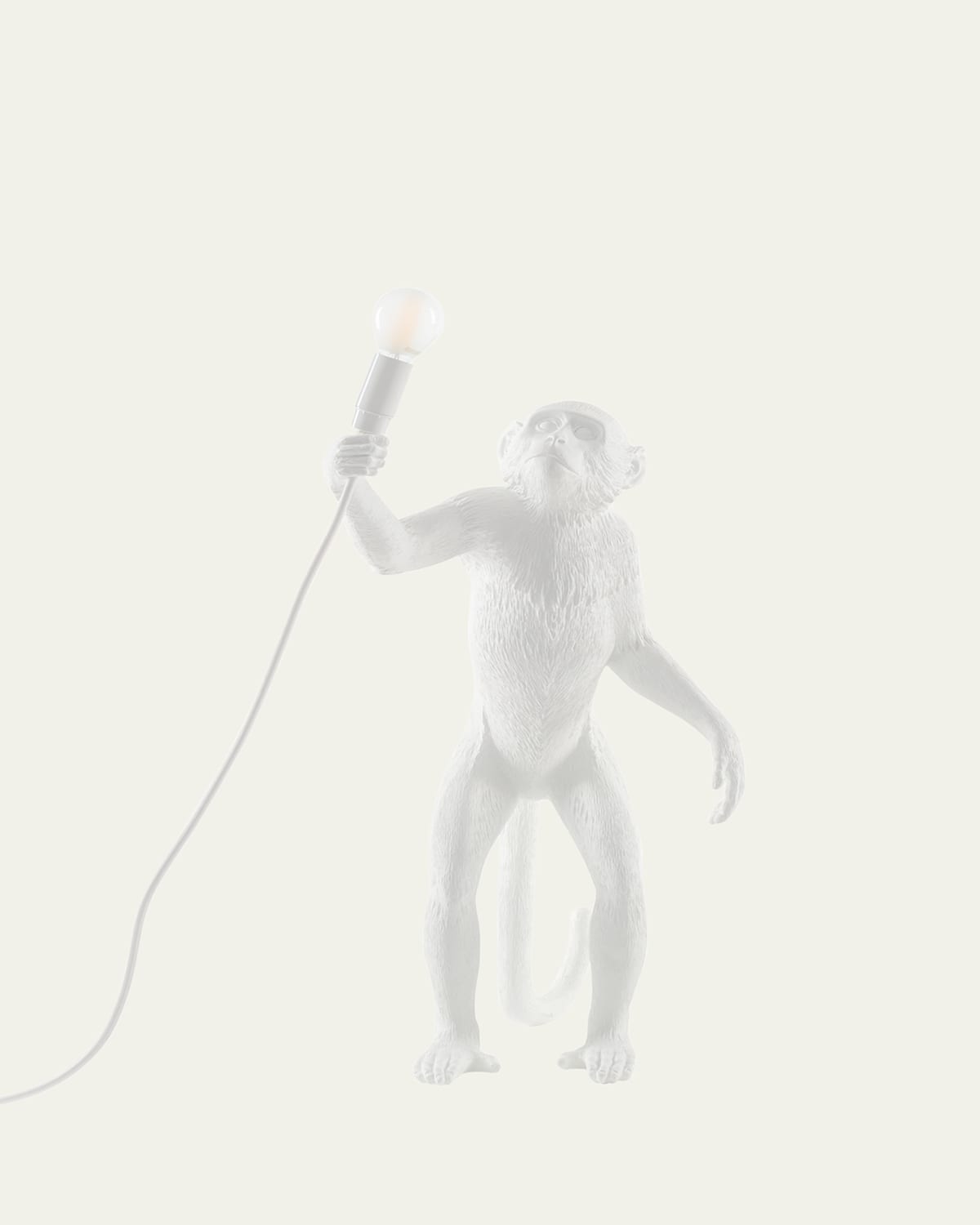 Seletti Standing Monkey 21" Outdoor Table Lamp In White