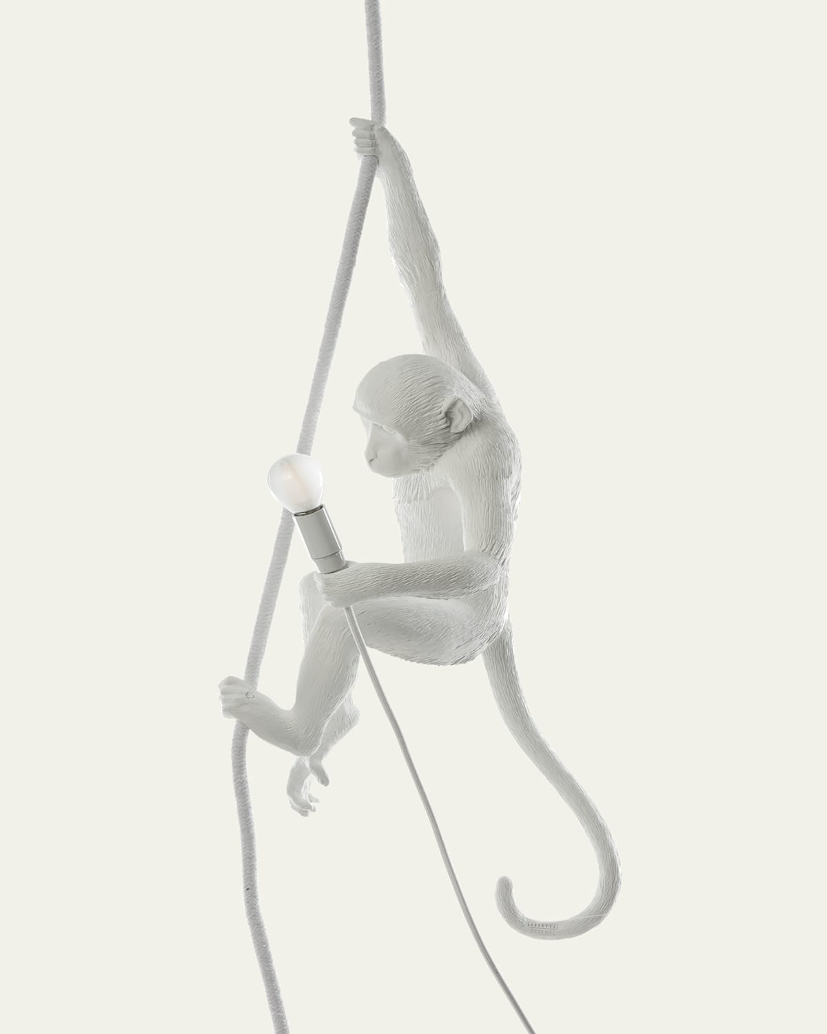 Seletti Monkey With Rope Outdoor Hanging Lamp In White
