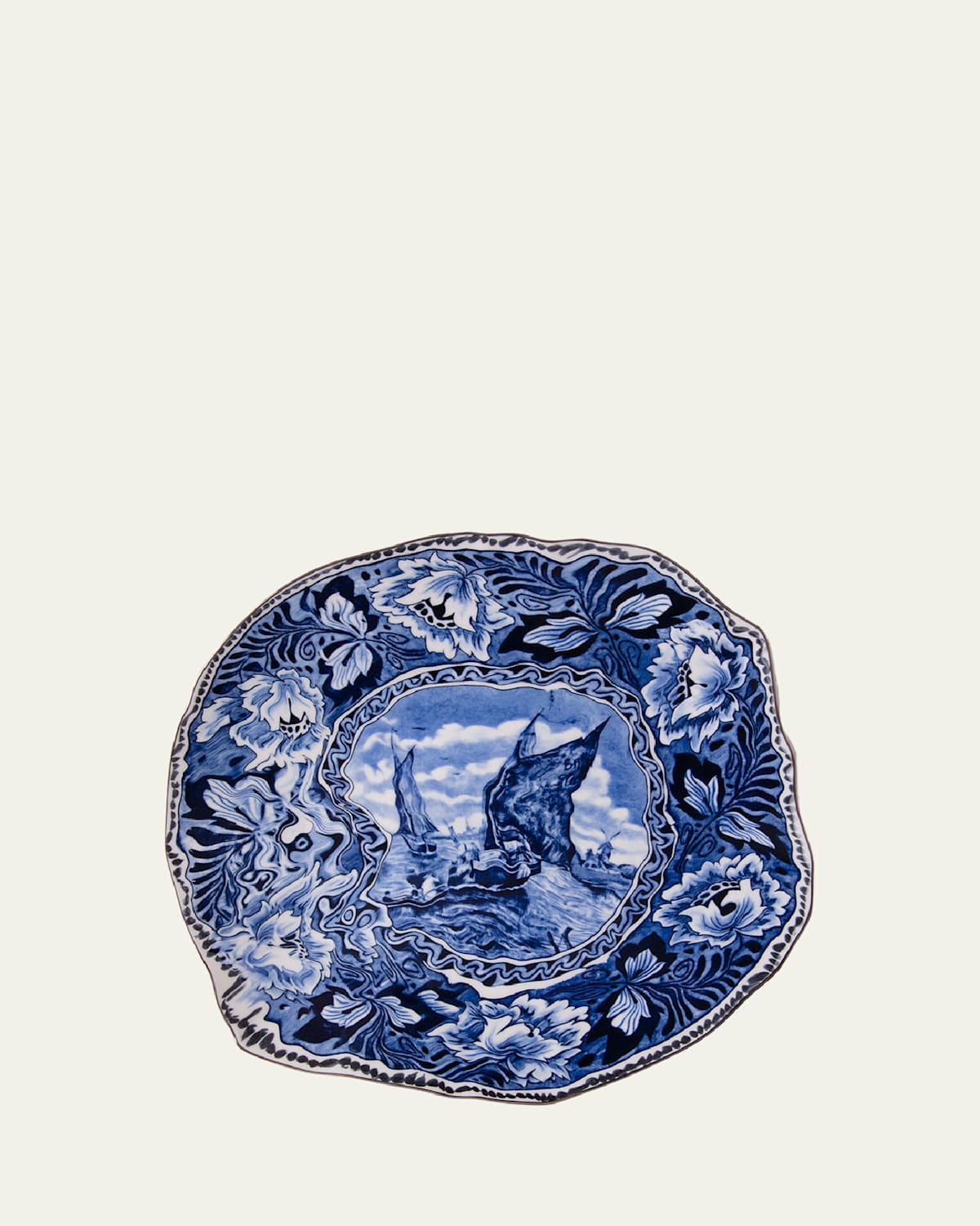Seletti Diesel Classics On Acid Mastricht Ship Dinner Plate In Blue-white