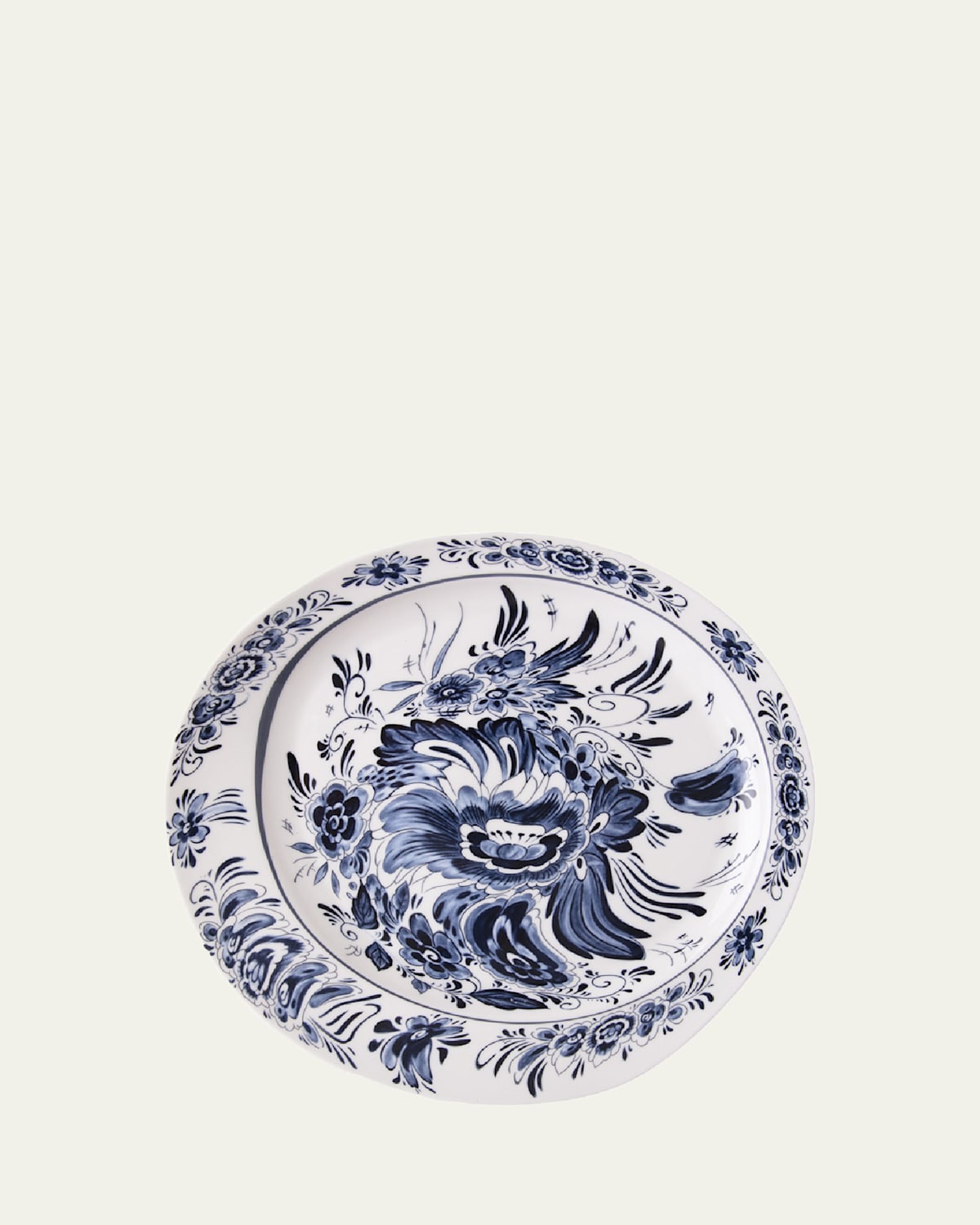 Seletti Diesel Classics On Acid Hollandia Flowers Dinner Plate In White-blue