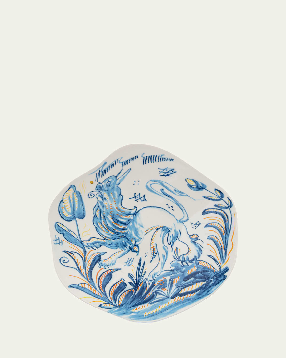 Shop Seletti Diesel Classics On Acid Leone Soup Plate In White-blue-yellow