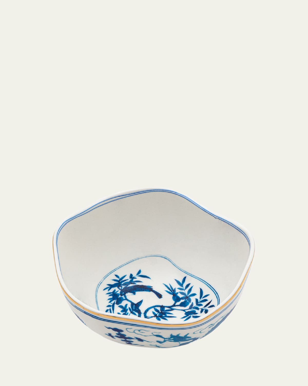 Seletti Diesel Classics On Acid Dragon Bird Bowl In White-blue