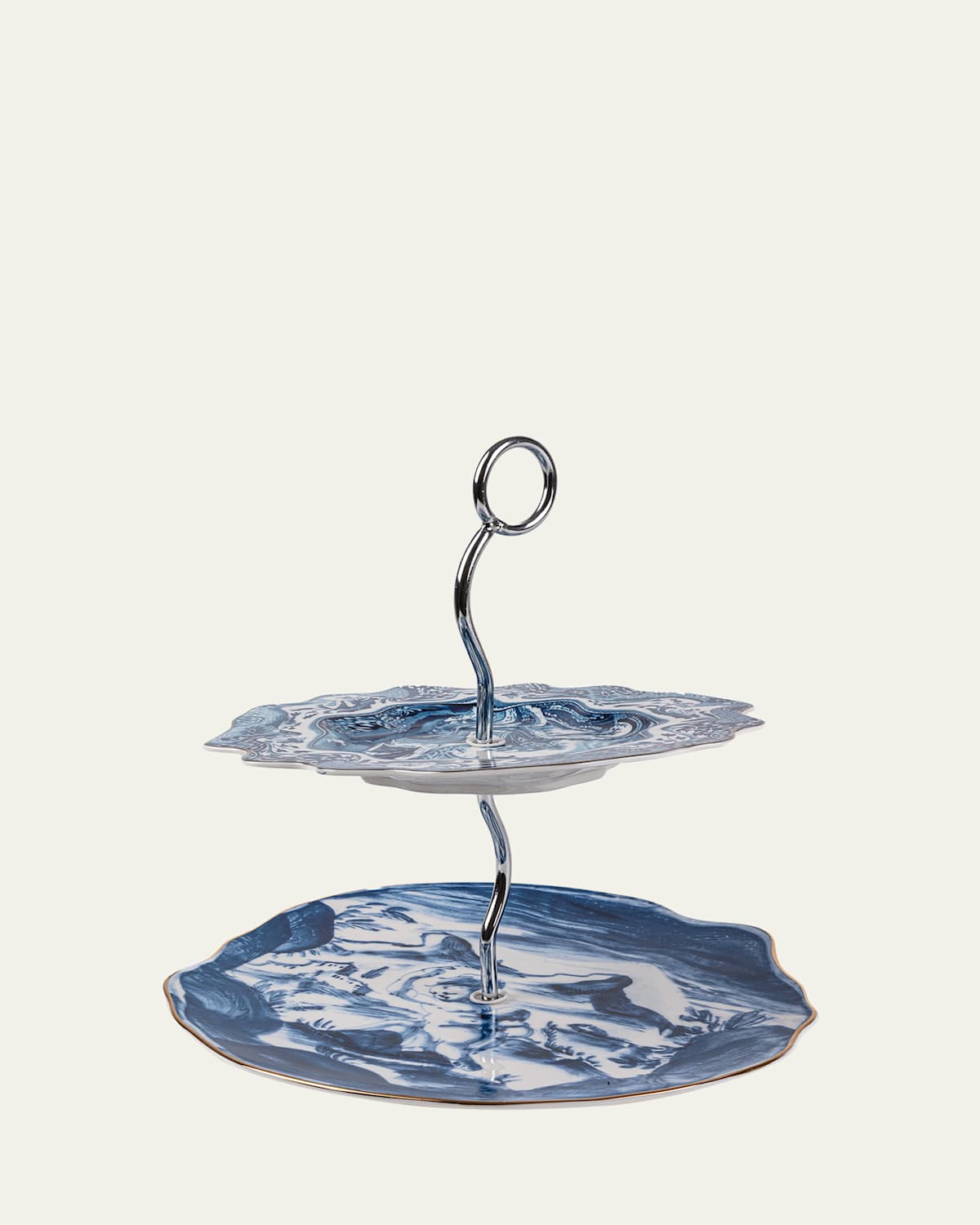 Seletti Diesel Classics On Acid Cake Stand In Blue-white