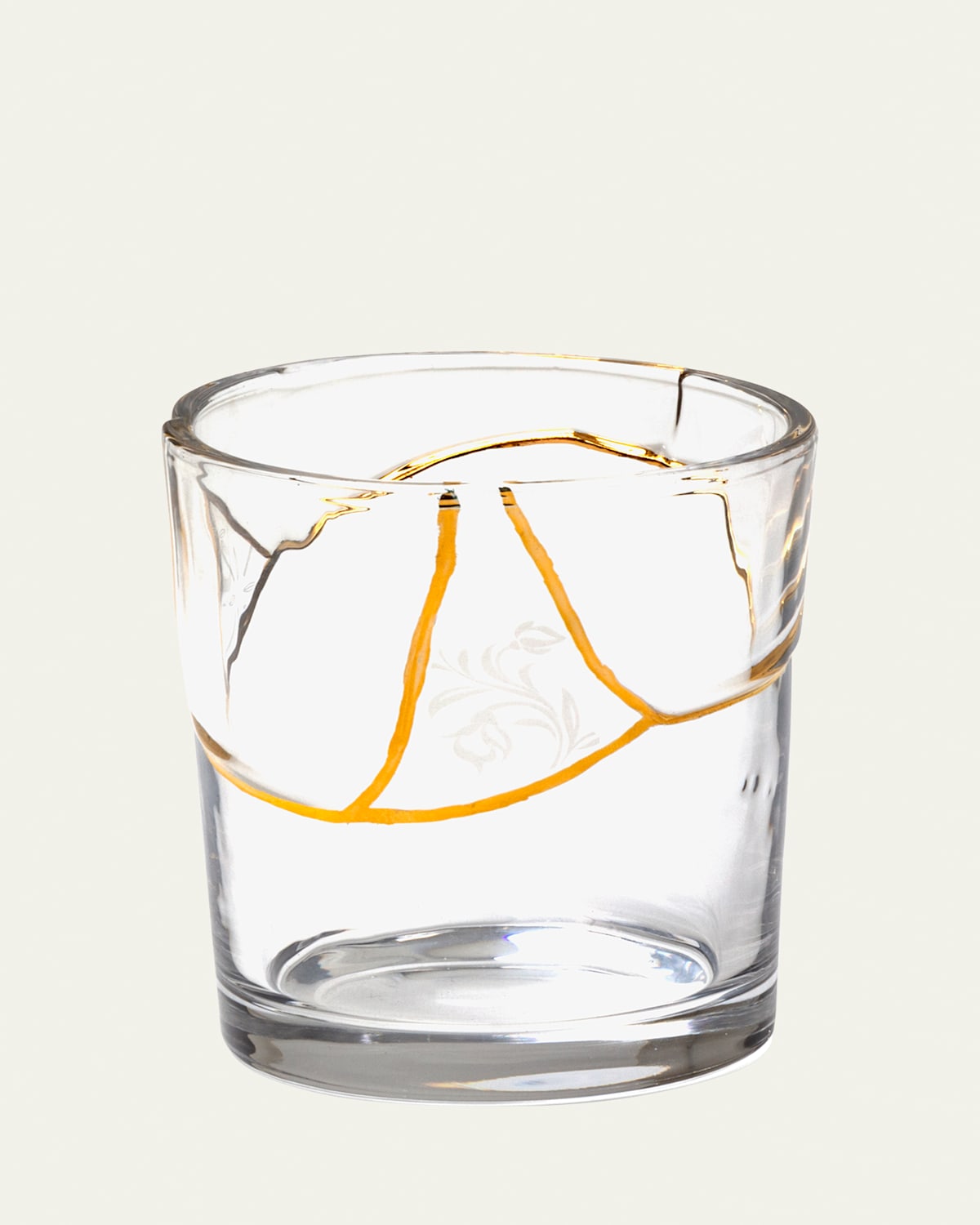 Seletti Kintsugi Glass And Gold Tumbler In Glass-gold