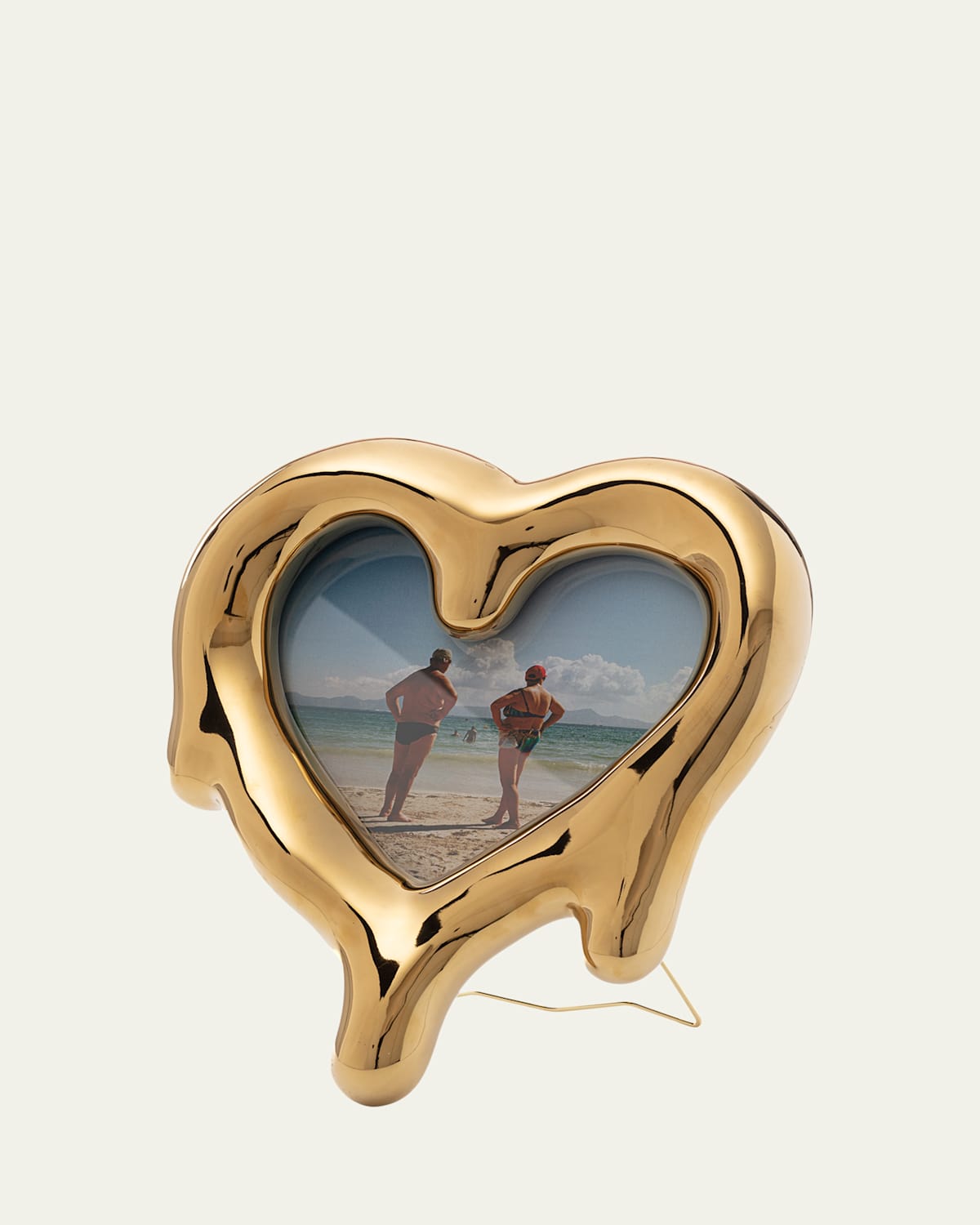 Golden Melted Heart Frame, 5" x 7"