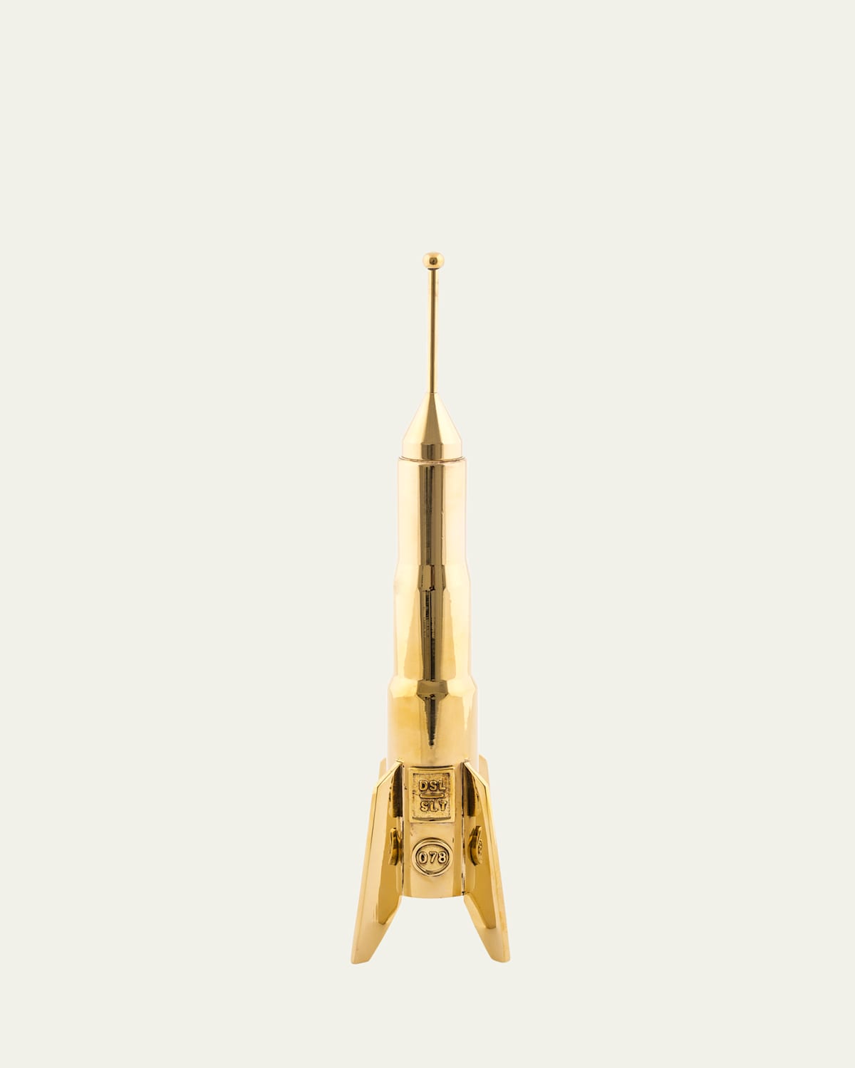 Seletti Cosmic Diner Lunar Hard Rocket Candle Holder, 9" In Gold