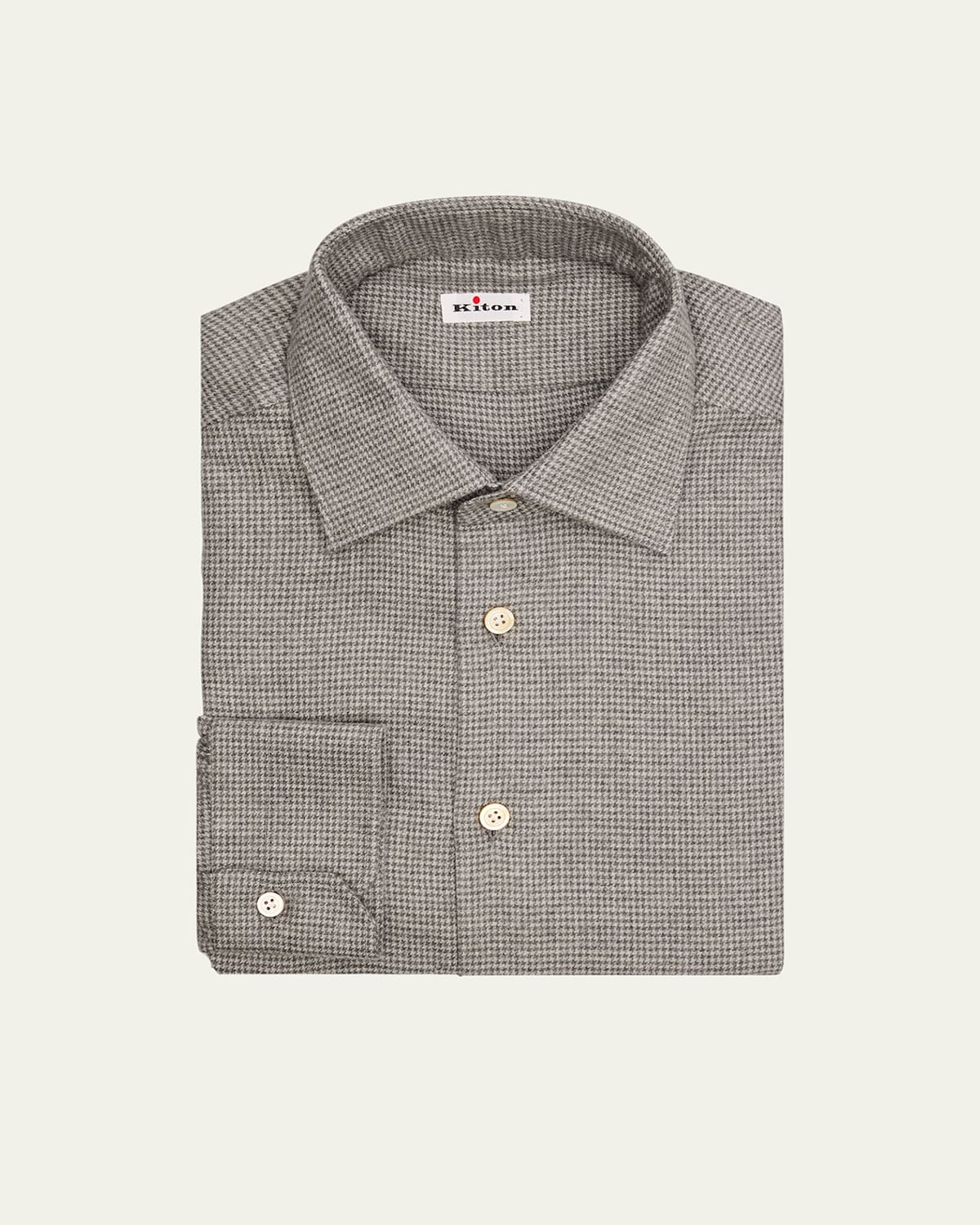 Men's Cotton Micro-Houndstooth Sport Shirt