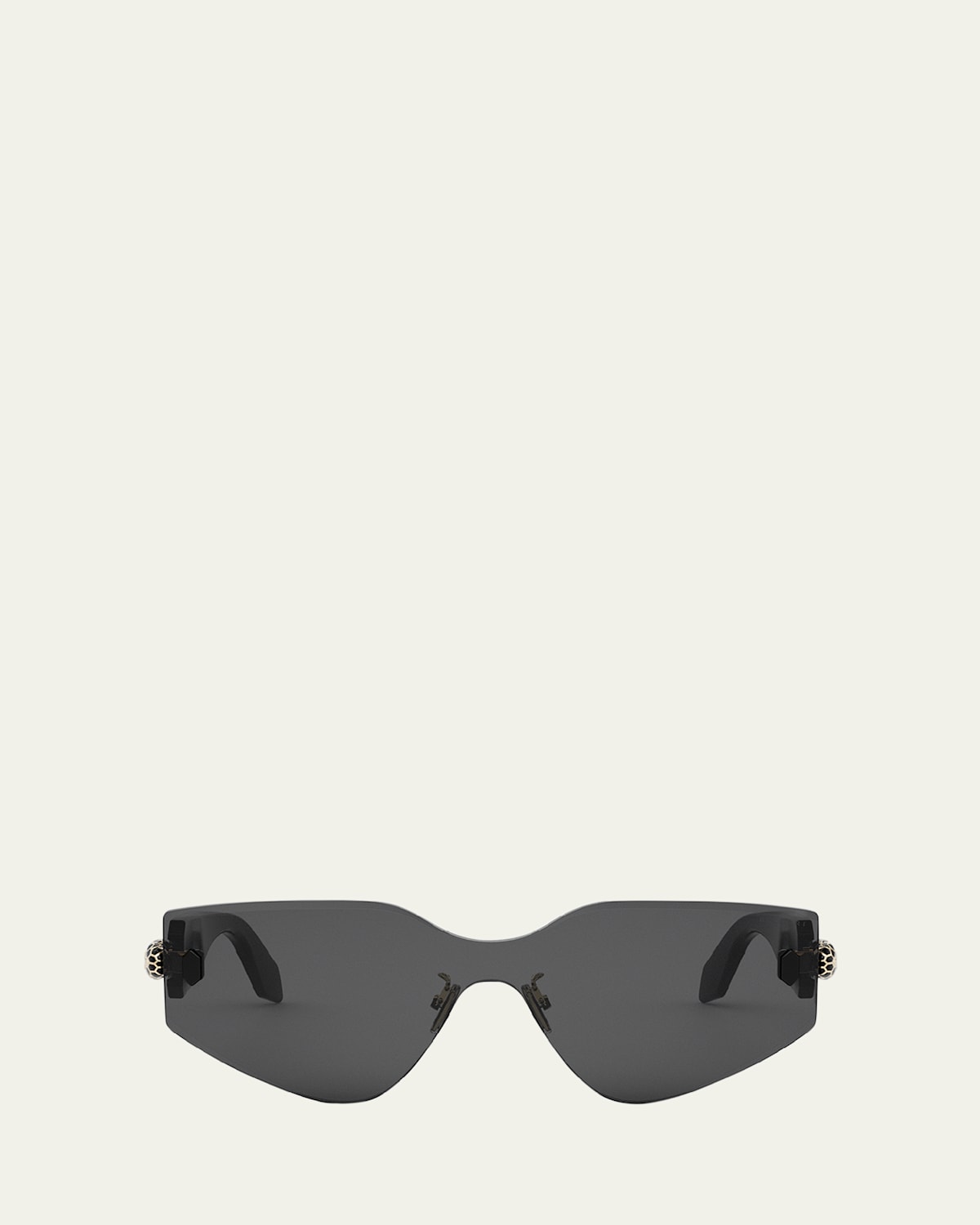 Serpenti Rimless Metal & Nylon Shield Sunglasses