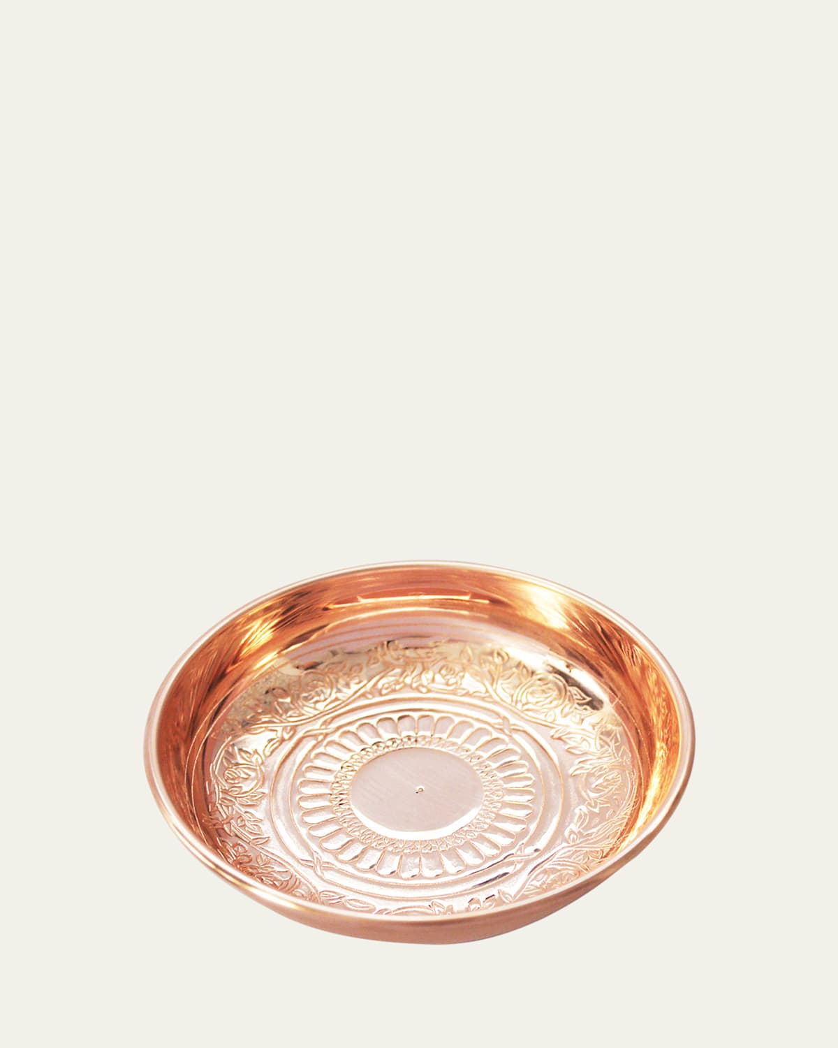 Coppermill Kitchen Vintage Inspired Copper Ring Dish In Rosette Pattern