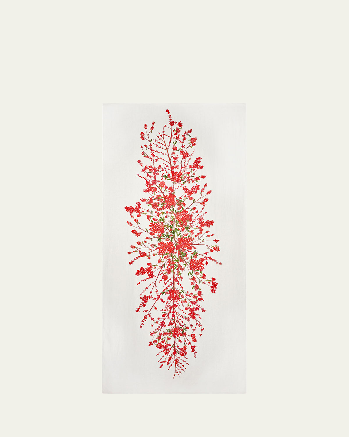 Summerill & Bishop Les Airelles Linen Tablecloth, 65" X 98" In Whitered