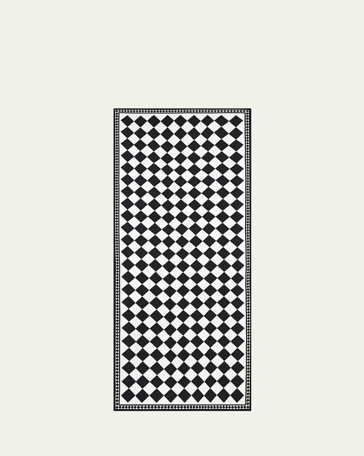 x Claridge's Black Check Linen Tablecloth, 65" x 118"