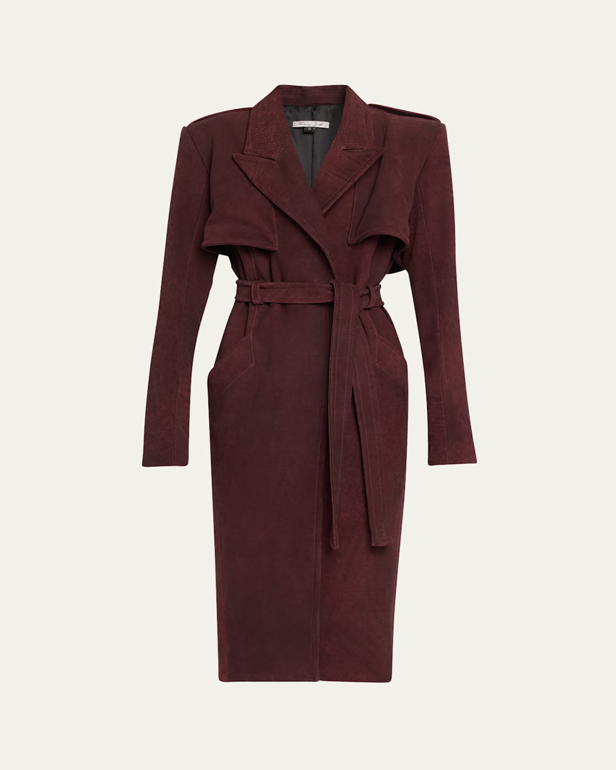 Nubuck Belted Trench Coat