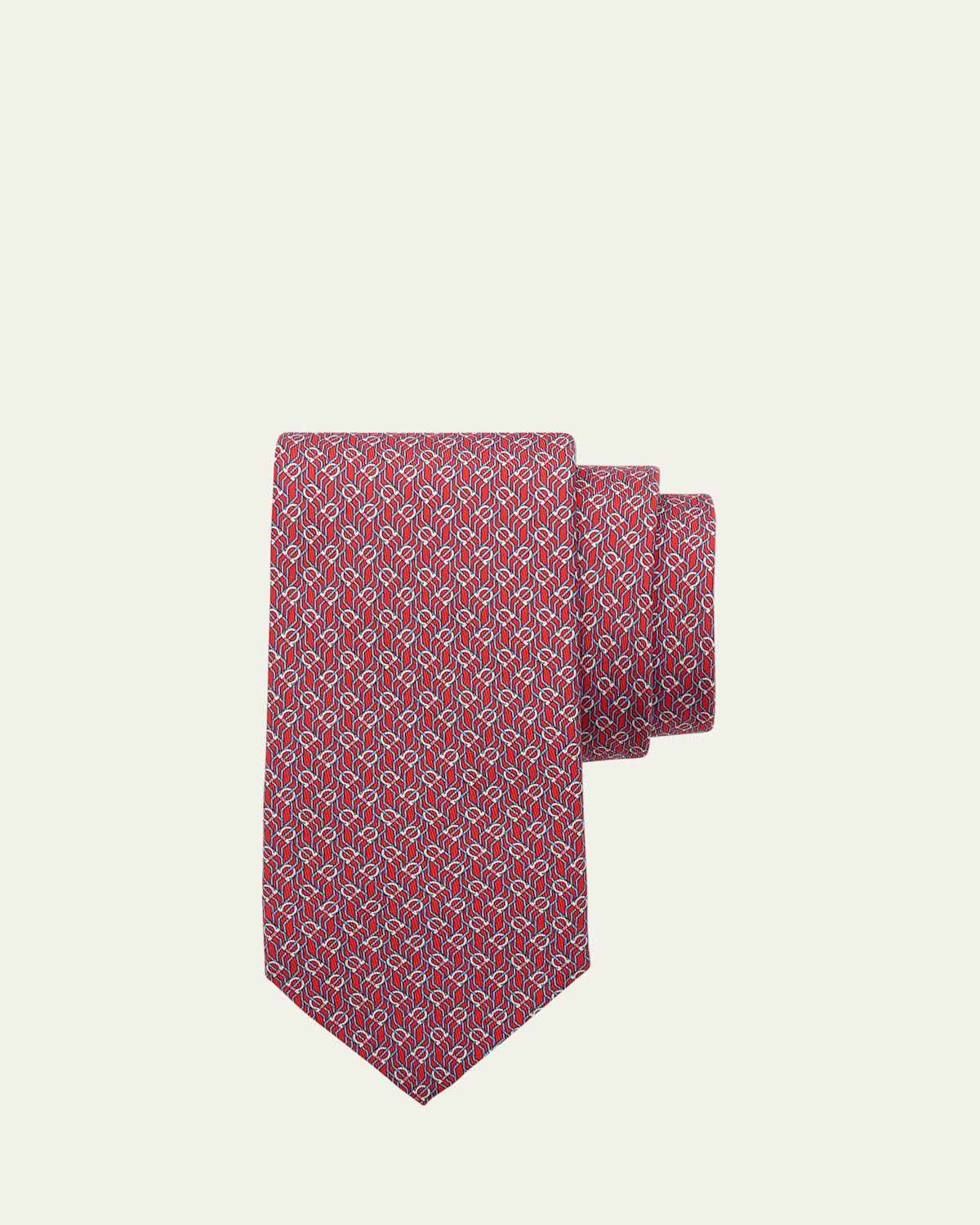 Ferragamo Men's Tetris-Print Silk Tie