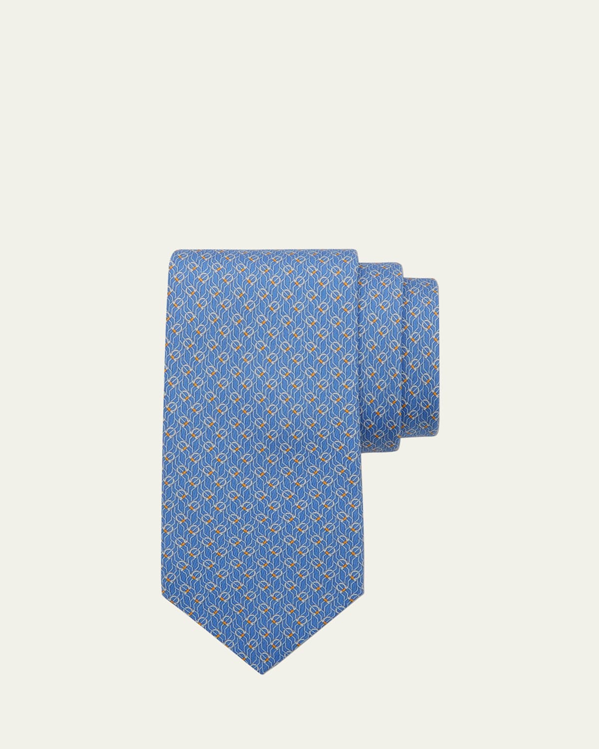 Ferragamo Men's Tetris-Print Silk Tie