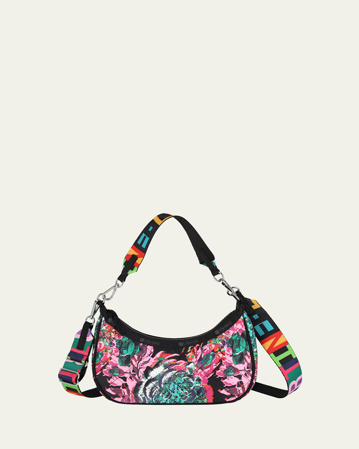 Small Convertible Printed Hobo Bag