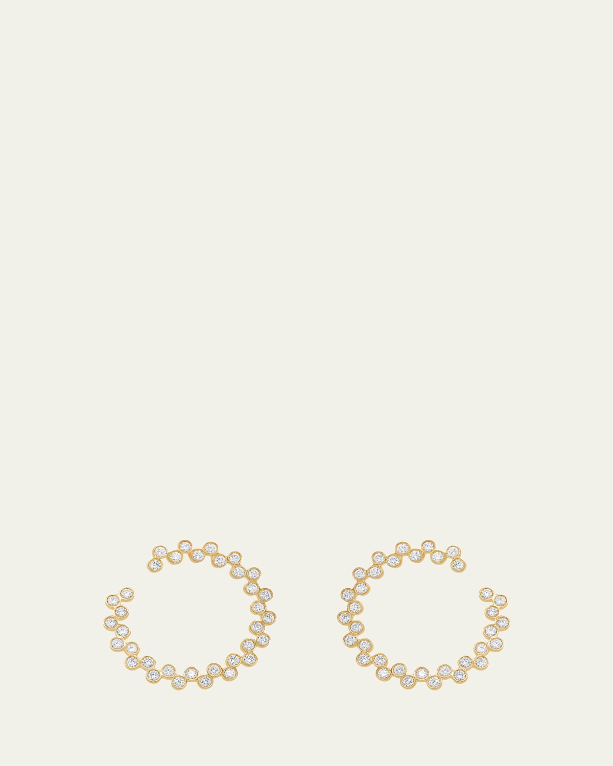18K Yellow Gold Clique Twist Diamond Hoop Earrings