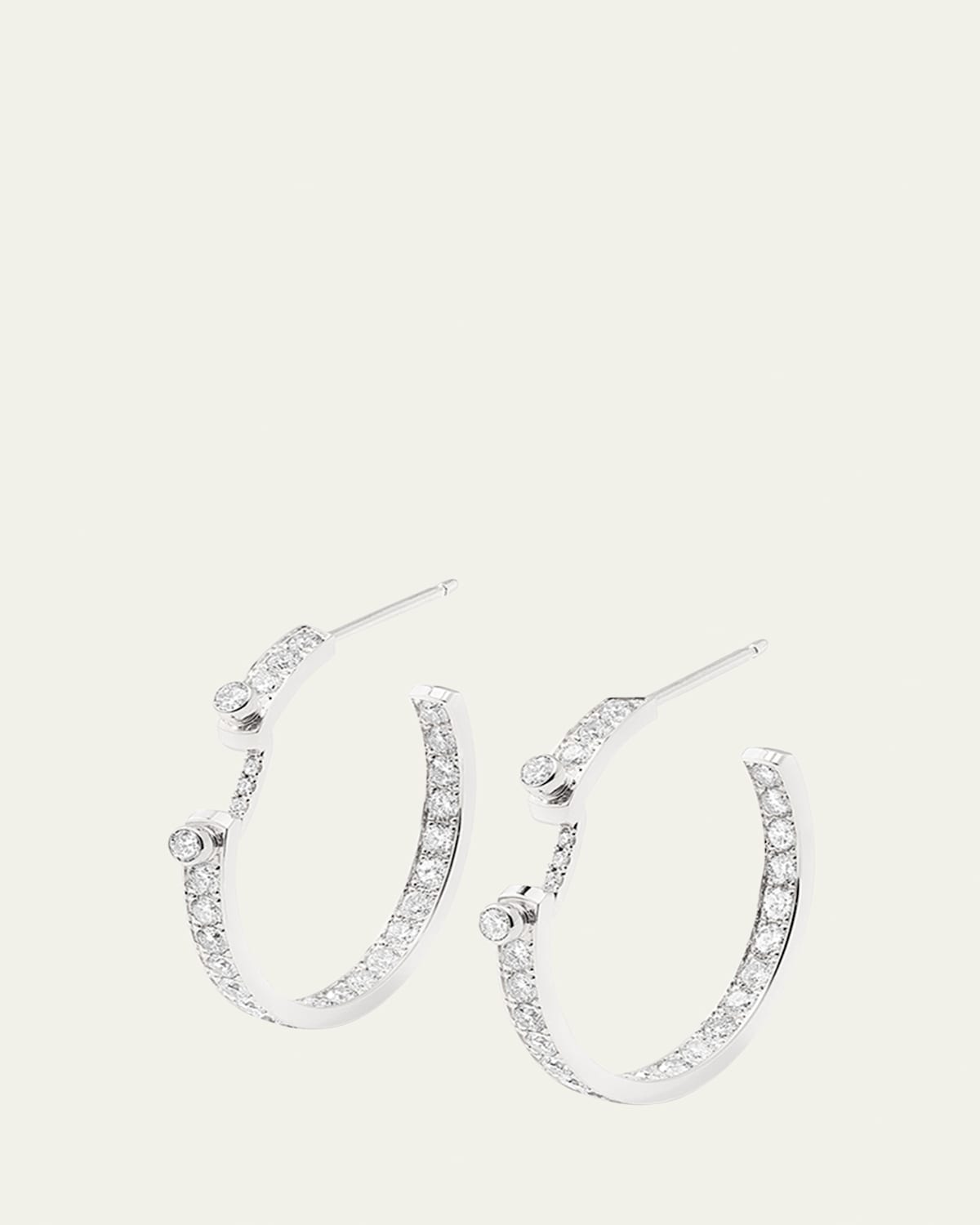 18K Eternity Tuxedo Mood Hoop Earrings