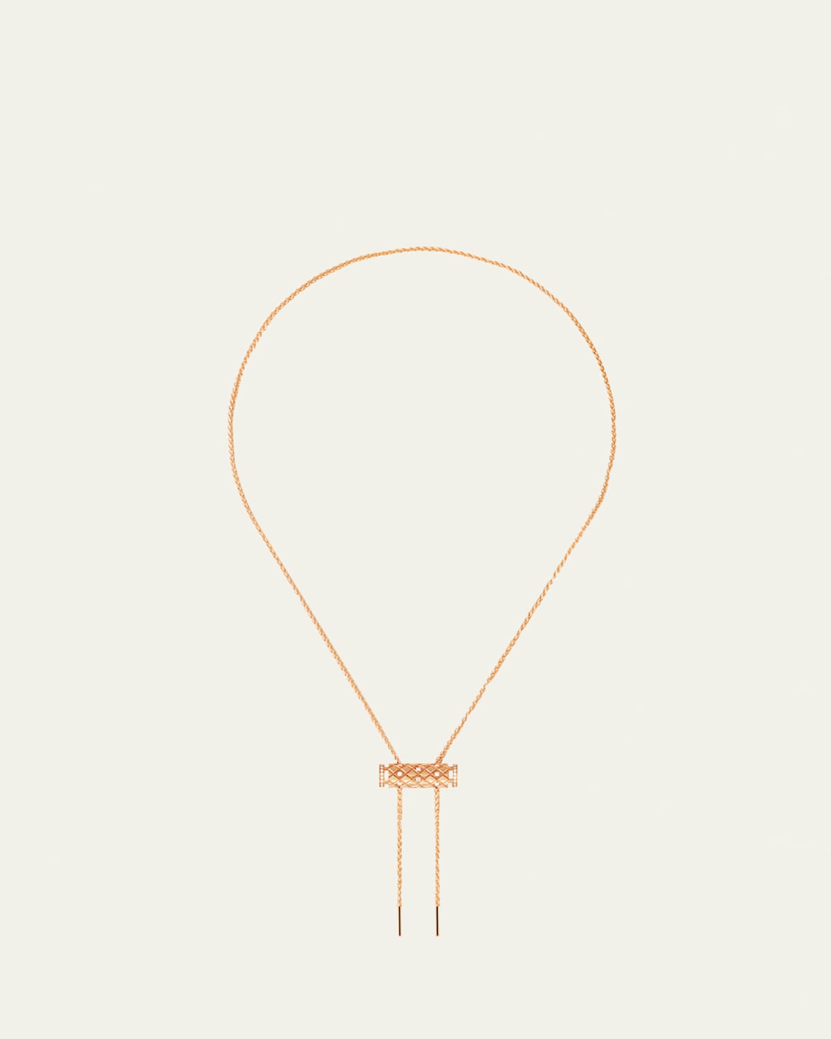 18K Semi Pave Latch Pendant on MM Chain Necklace