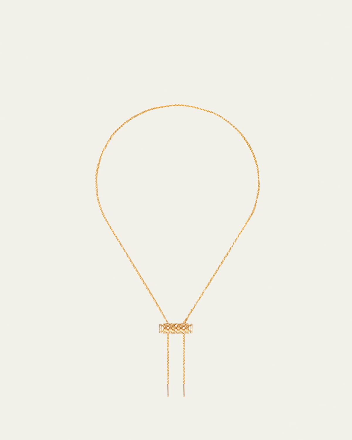 18K Semi Pave Latch Pendant on MM Chain Necklace
