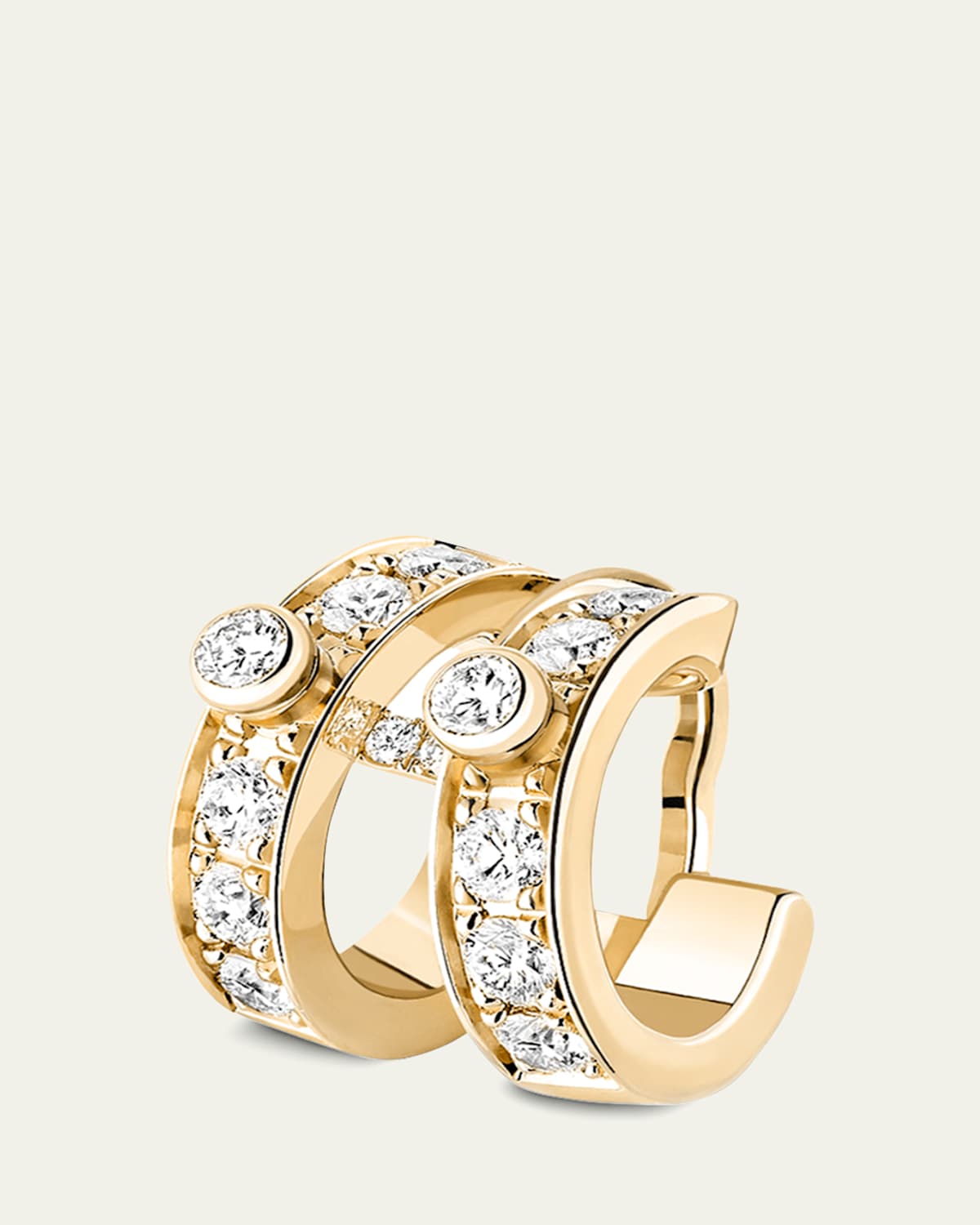 18K Eternity Tuxedo Ear Clip, Single