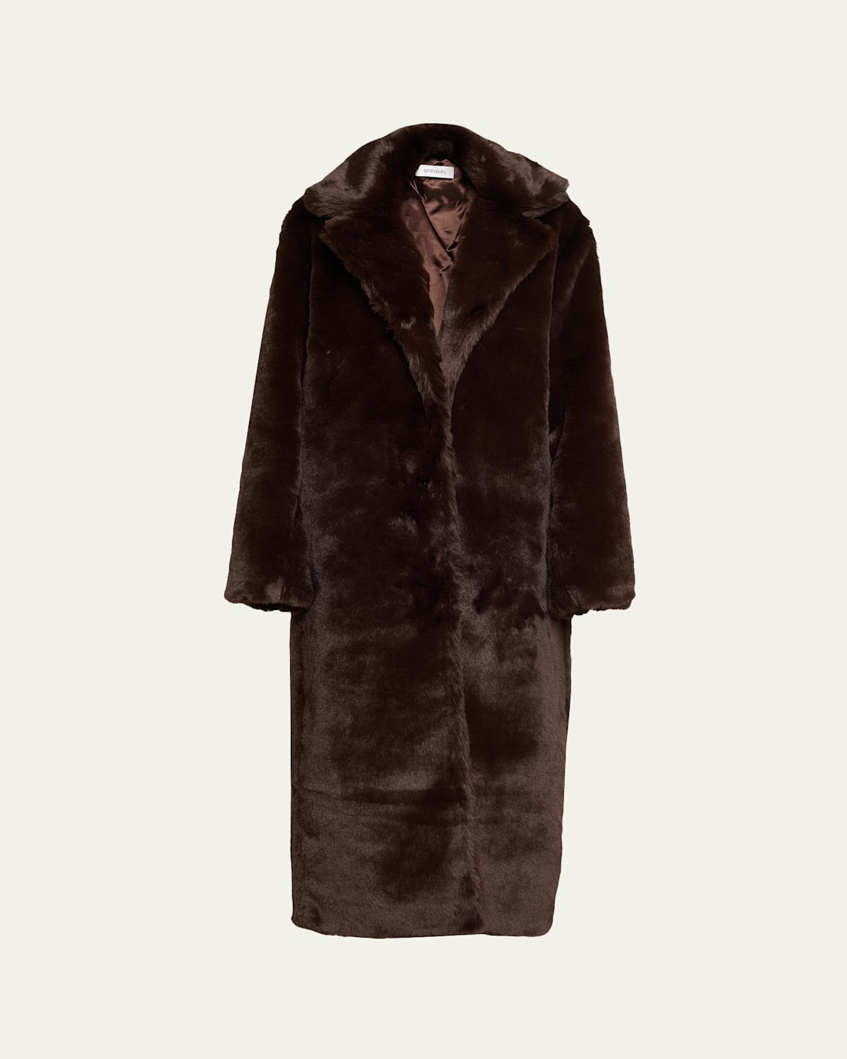 Sprwmn Classic Leopard Faux Fur Coat In Blue