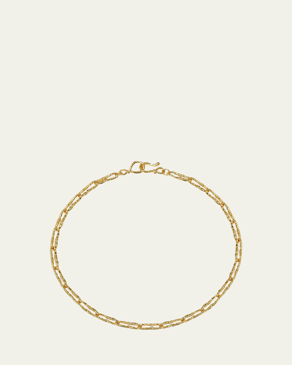 Brut Gold Twisted Link Necklace, 16"L