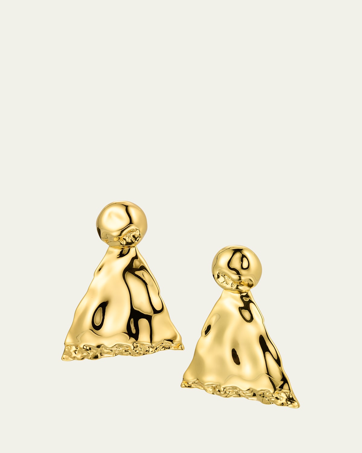 Brut Gold Triangle Post Earrings