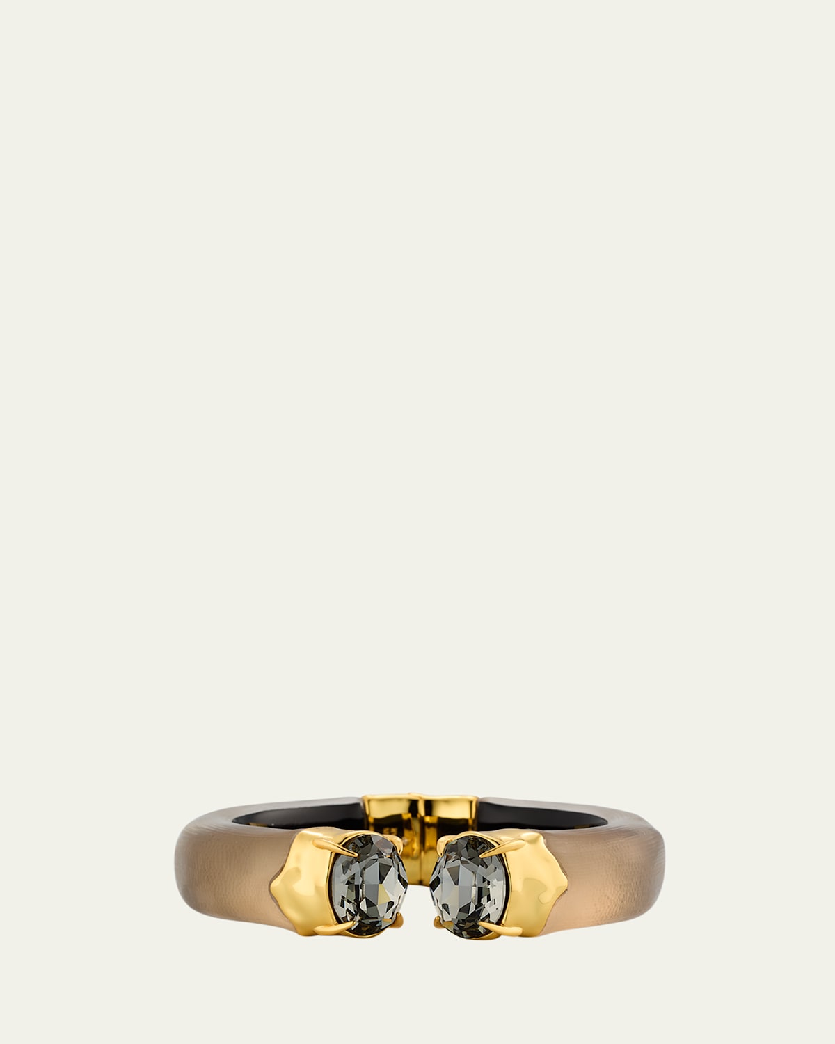 Bonbon Crystal Lucite Hinge Bracelet, Chocolate