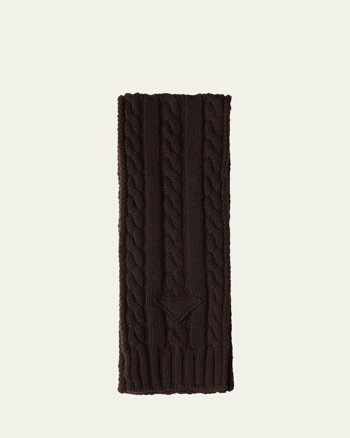 Prada Cashmere Cable-knit Scarf In Moro