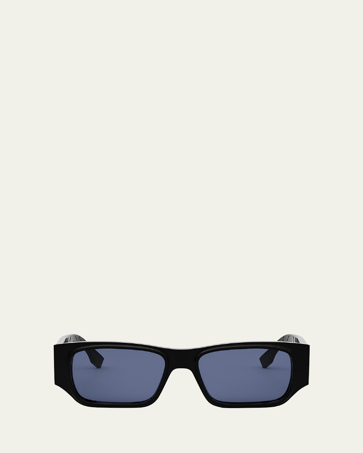 Fendi Ff Squared 54mm Rectangular Sunglasses In Shiny Blackblue