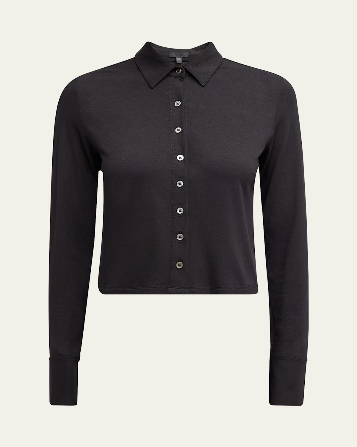 Atm Anthony Thomas Melillo Matte Jersey Button-front Top In Black