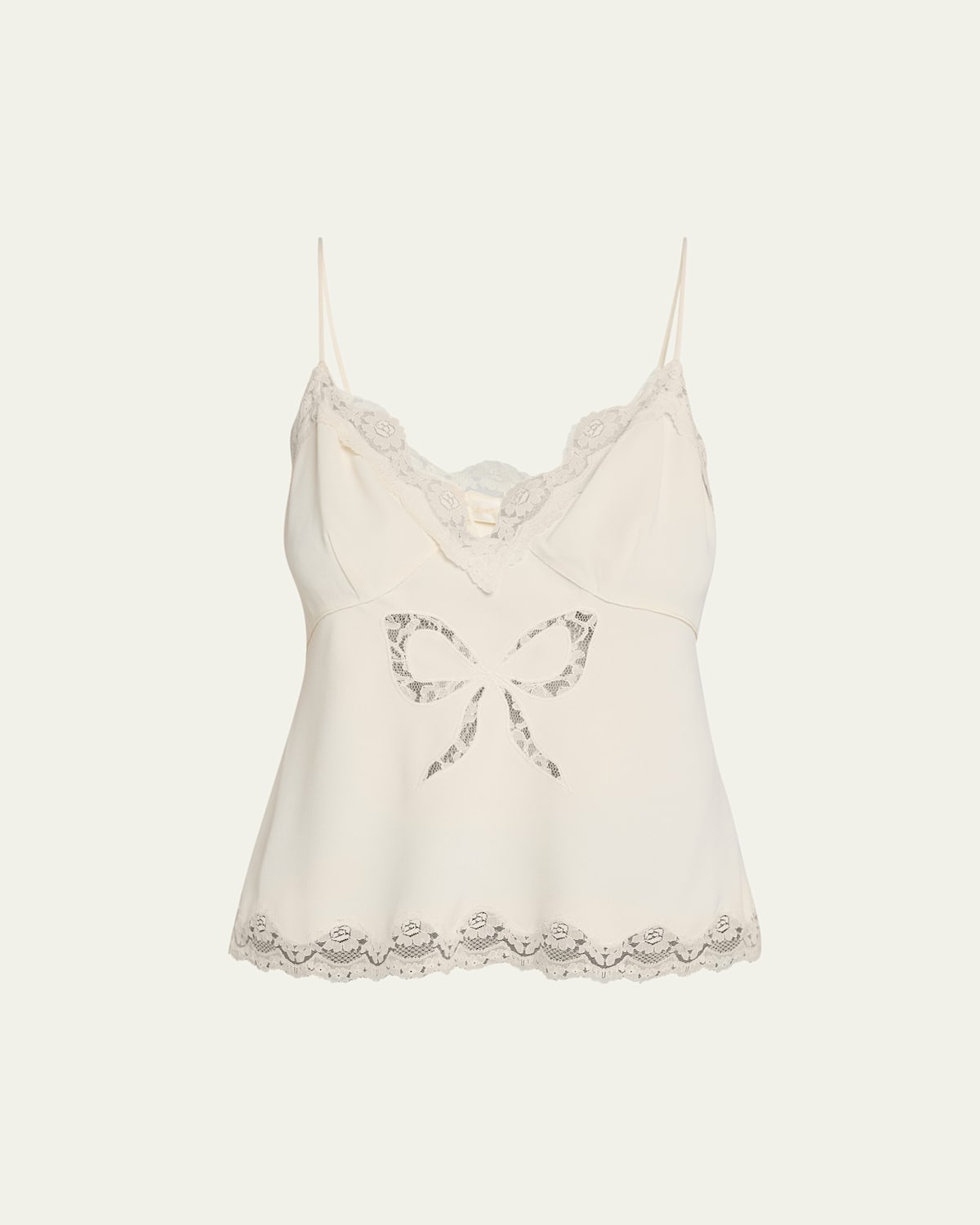 Loveshackfancy Fox Bow Cami Top In Cream