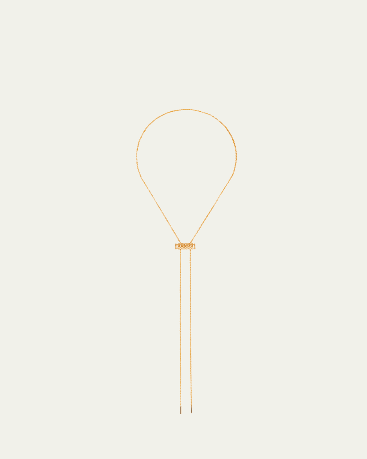 18K Semi Pave Latch Pendant on GM Chain Necklace